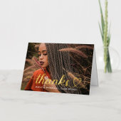 Bedankt Gold Heart Script Aangepast Afstuderen Fot Folie Wenskaart (Voorkant)