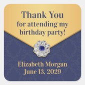 Bedankt Golden Damask Sticker (Voorkant)