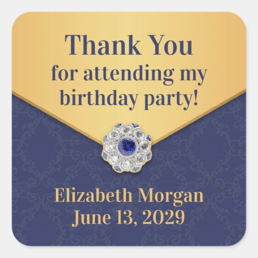 Bedankt Golden Damask Sticker (Voorkant)