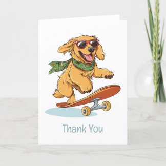 Bedankt Golden Retriever Hond Skateboarden
