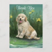 Bedankt Golden Retriever Puppy Briefkaart (Voorkant)