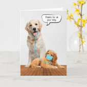 Bedankt Golden Retrievers Kaart (Gele Bloem)