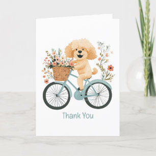 Bedankt Goldendoodle Hond Fietsen Lente Bloemen