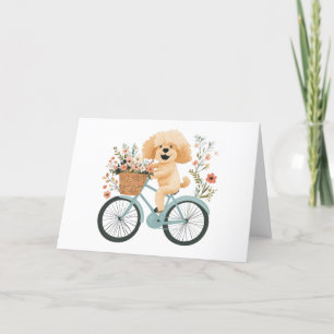 Bedankt Goldendoodle Hond Fietsen Lente Bloemen