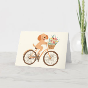 Bedankt Goldendoodle Hond Fietsen Lente Bloemen