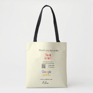 Bedankt Google review scan QR bedrijf Draagtas