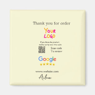 Bedankt Google review scan QR bedrijf Magneet