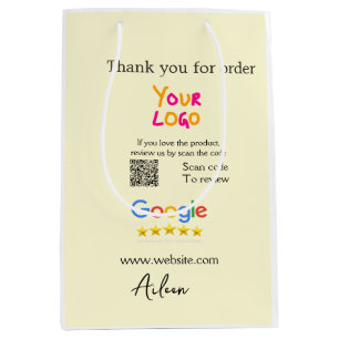 Bedankt Google review scan QR bedrijf Medium Cadeauzakje