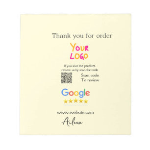 Bedankt Google review scan QR bedrijf Notitieblok