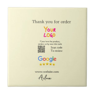 Bedankt Google review scan QR bedrijf Tegeltje