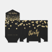 Bedankt Goud Zwart "Dertig" Verjaardagsfeest Bedankdoosjes (Uitgevouwen)