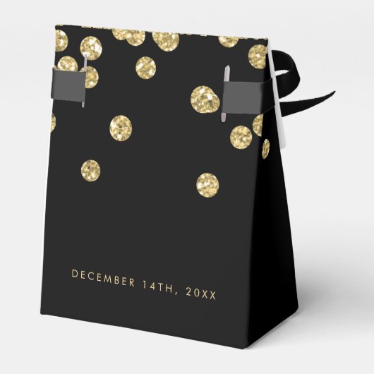 Bedankt Goud Zwart "Veertig" Verjaardagsfeest Bedankdoosjes (Achterkant)