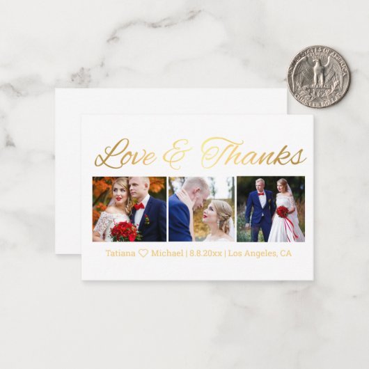 bedankt gouden kerk 3 foto ' s collage notitiekaartje (Voorkant / Achterkant in situ)