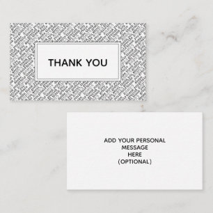 Bedankt Gracias Arigato Black White Gratitude Visitekaartje
