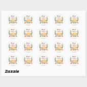 Bedankt grafisch Herfst Rustic Thanksgiving Monogr Ronde Sticker (Vel)