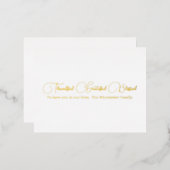 Bedankt Grateful Blessed Gold script Thanksgiving Folie Feestdagen Briefkaart (Voorkant / Achterkant)