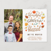 Bedankt Grateful Blessed Moving Announance Feestdagenkaart (Voorkant)