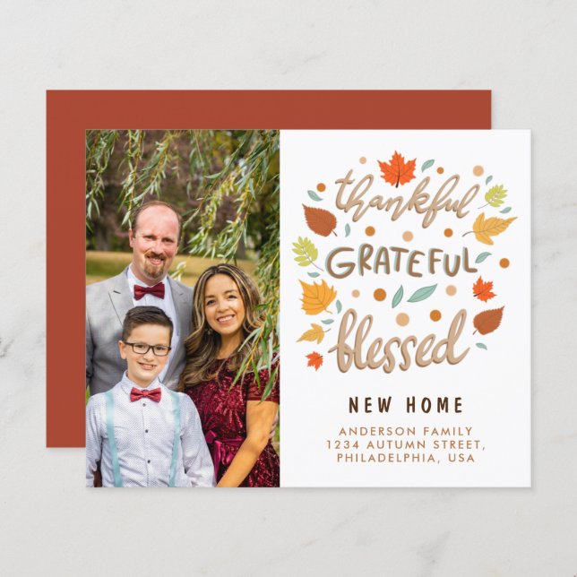 Bedankt Grateful Blessed New Home Announge (Voorkant / Achterkant)