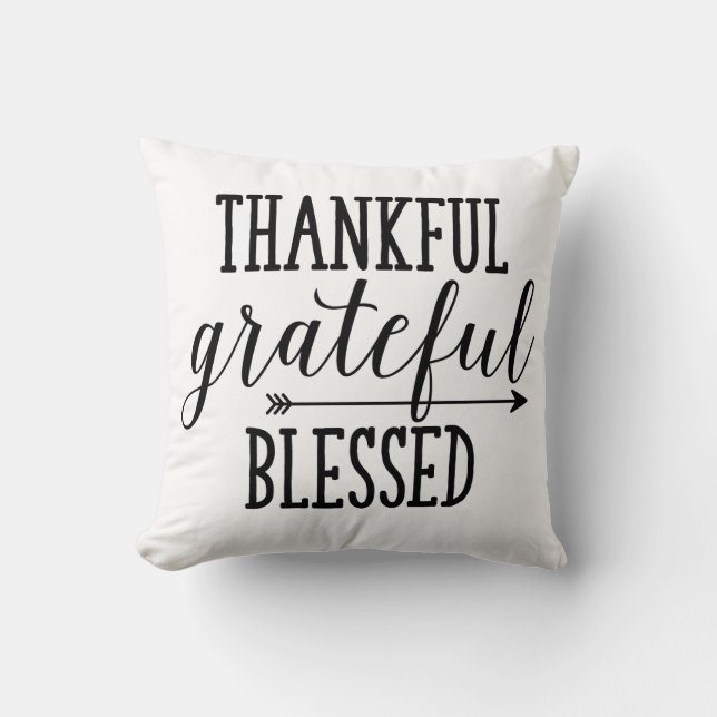 Bedankt Grateful Blessed Pillow Kussen (Voorkant)