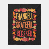 Bedankt Grateful Blessed Thanksgiving Herfst Fleece Deken (Voorkant)