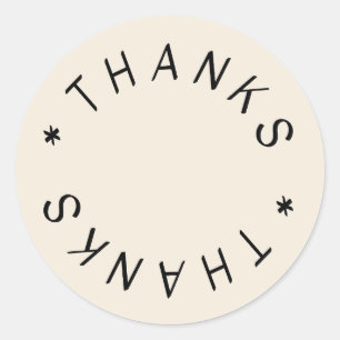 Bedankt Hand getrokken eenvoudig ontwerp dank u St Ronde Sticker
