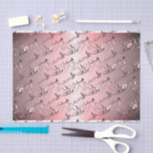 "Bedankt" Handgeschreven Silvery Roos Font Tissuepapier (Craft)