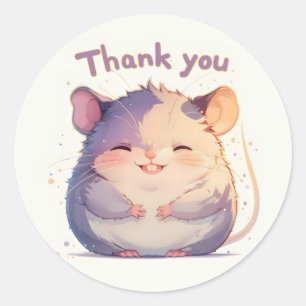 Bedankt Happy Mouse Schattige Ronde Sticker