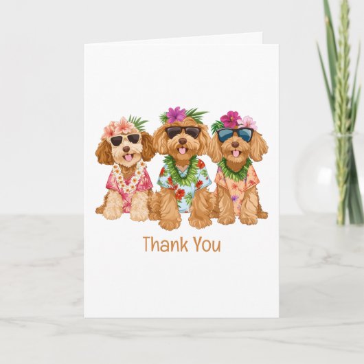 Bedankt Hawaiian Goldendoodle Dogs Flower Lei (Voorkant)