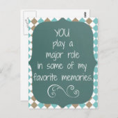 Bedankt Herinneringen Quote Briefkaart (Voorkant / Achterkant)