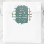 Bedankt Herinneringen Quote Ronde Sticker (Tas)