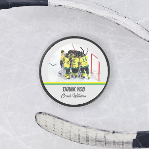Bedankt Hockey Coach Persoonlijke Teamfoto Puck