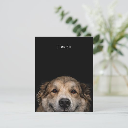 Bedankt hond platte kaart (Staand voorkant)