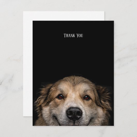 Bedankt hond platte kaart (Voorkant / Achterkant)