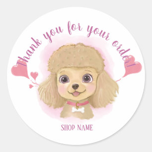 Bedankt Hond Sticker – Roze Verzendlabel