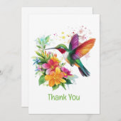 Bedankt Hummingbird Tropical Flowers (Voorkant / Achterkant)