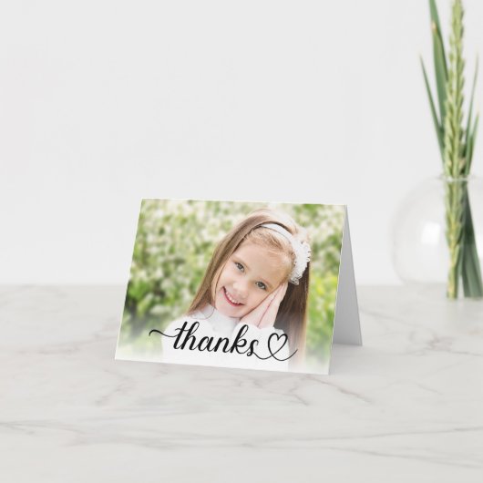 Bedankt in aangepaste foto van Cute Heart Script (Voorkant)
