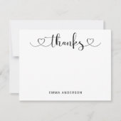 Bedankt in Modern Black Heart Script Persoonlijk (Voorkant)