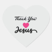 Bedankt Jezus | Modern Christelijk geloof Hart Sticker (Voorkant)