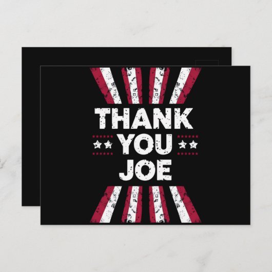 Bedankt Joe President Biden Briefkaart (Voorkant / Achterkant)