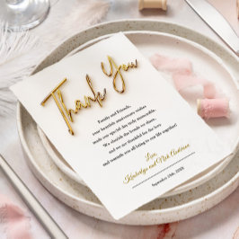 Bedankt kaart in 3d Gold Text Design