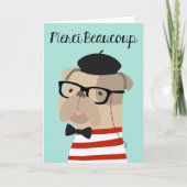 Bedankt kaart in het Frans - Frenchie Bulldog Merc (Voorkant)