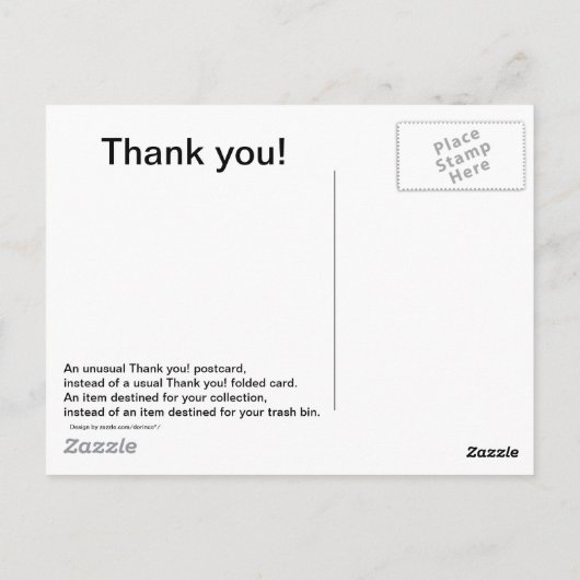 Bedankt! kaart/ongewoon briefkaart (Achterkant)