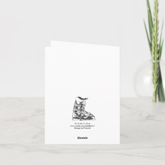 Bedankt kaart Ski Boot Pattern (Achterkant)