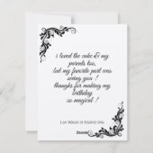 Bedankt kaart voor de verjaardag (Achterkant)