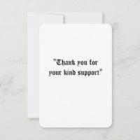 Bedankt kaart voor de vriendelijke steun