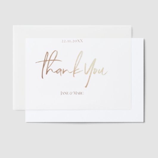 Bedankt Kaarten Elegant Script Vellum Kaart (Offset)