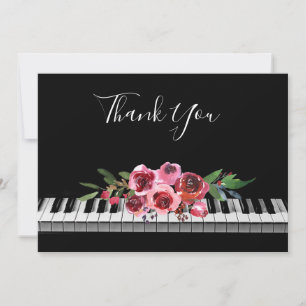 Bedankt kalligrafie Piano Red Roses Boeket