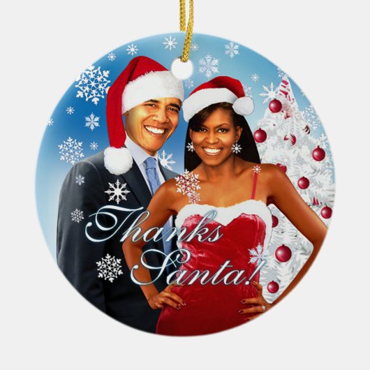 Bedankt, kerstkerstversiering keramisch ornament (Voorkant)