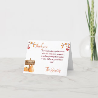 Bedankt, kleine pompoen bedankkaart