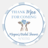 Bedankt Koe voor het komen Ronde Sticker (Voorkant)